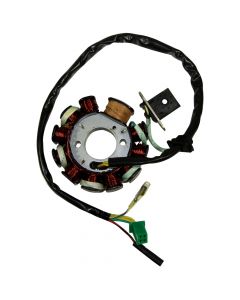 Stator/Magneto 11 Coil (DC current) Male Plug 4 wires, plus 2 loose wires - GY6, 125/150cc